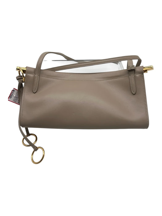 Alaia Taupe Gray Calfskin Leather Gold hardware Structured Crossbody Strap Bag Taupe Gray / Small