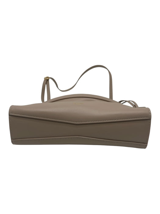 Alaia Taupe Gray Calfskin Leather Gold hardware Structured Crossbody Strap Bag Taupe Gray / Small