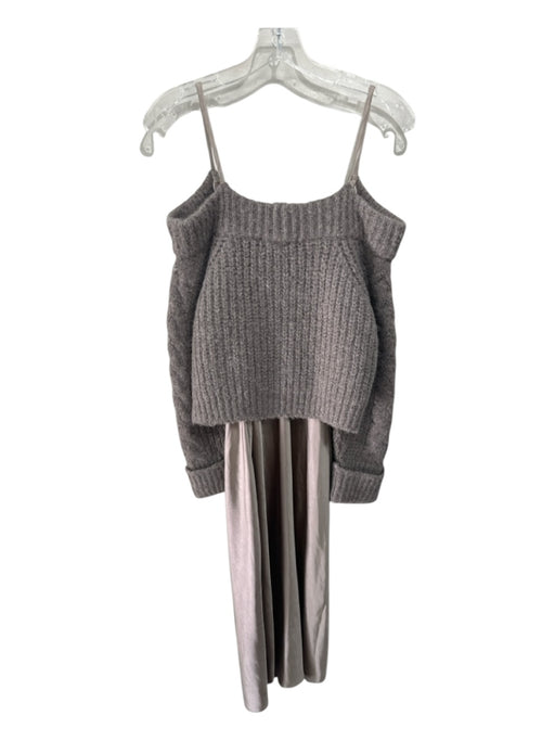 Dh New York Size XS taupe & champagne gold Wool Blend polyester satin Midi Dress taupe & champagne gold / XS