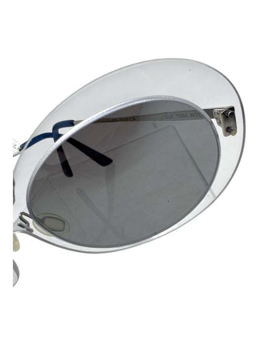 Christian Roth Clear & Blue Metal & Acetate Round Lens Sunglasses Clear & Blue