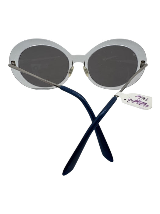 Christian Roth Clear & Blue Metal & Acetate Round Lens Sunglasses Clear & Blue