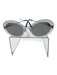 Christian Roth Clear & Blue Metal & Acetate Round Lens Sunglasses Clear & Blue