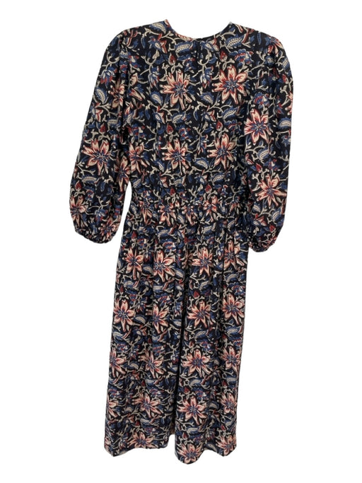 Millie Size XS Black & Multi Cotton floral print Pockets Full length Dress Black & Multi / XS