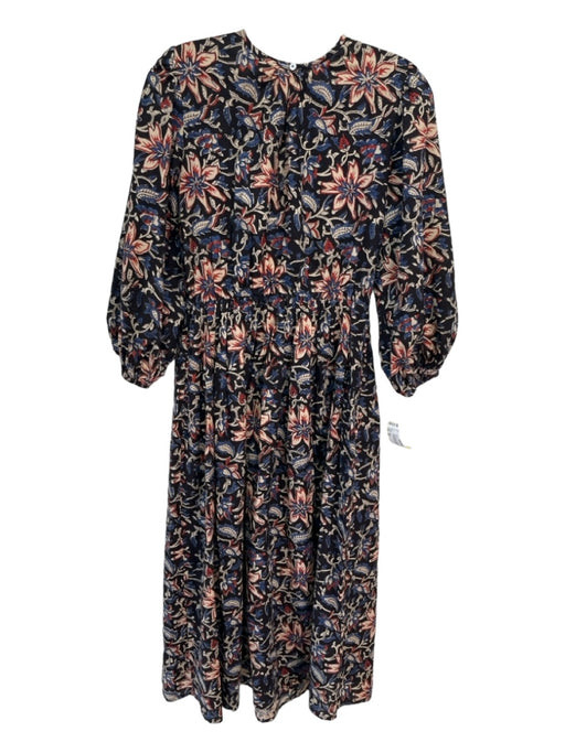 Millie Size XS Black & Multi Cotton floral print Pockets Full length Dress Black & Multi / XS