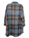 Zara Size XS Blue & Brown Acrylic Button Down Plaid Knee Length Coat Blue & Brown / XS