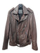 ALLSAINTS Size XS Dark Brown Leather Zip Moto Jacket Dark Brown / XS