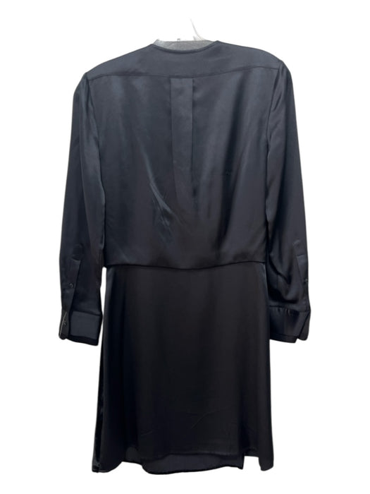 Rag & Bone Size XS Black Silk Velvet & Satin Surplice Long Sleeve Dress Black / XS