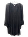 Diane Von Furstenberg Size 2 Black Silk Draped Front Gather Sheer Dress Black / 2