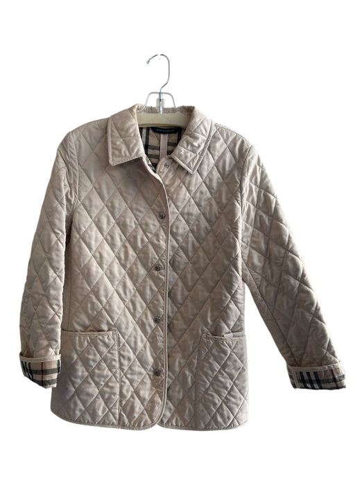 Burberry London Size XS Light Tan Cotton Quilted Plaid Interior Pockets Jacket Light Tan / XS