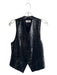Celine Size 6 Black Polyester Sequin Front Button Closure V Neck Vest Black / 6
