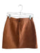 Aje. Size 10 Light Brown Leather Back Zip Button Detail Front Pocket Mini Skirt Light Brown / 10