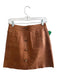 Aje. Size 10 Light Brown Leather Back Zip Button Detail Front Pocket Mini Skirt Light Brown / 10