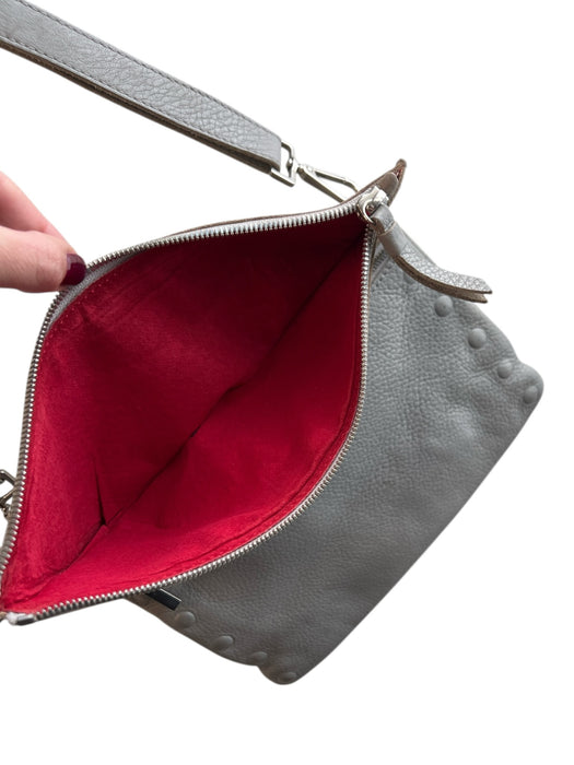 Hammitt Brown Gray & white Leather Envelope Flap Zip closure Cross Body Bag Brown Gray & white / S