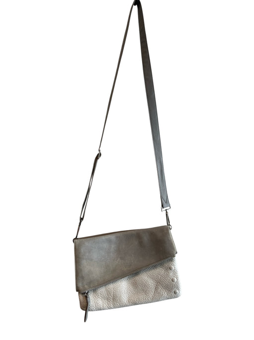 Hammitt Brown Gray & white Leather Envelope Flap Zip closure Cross Body Bag Brown Gray & white / S