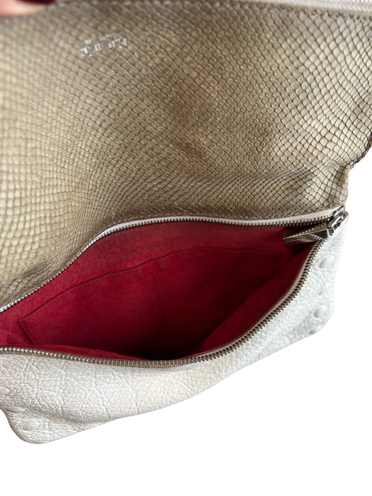 Hammitt Brown Gray & white Leather Envelope Flap Zip closure Cross Body Bag Brown Gray & white / S