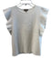 Lilla P Size Medium White Viscose Round Neck Sleeveless Ruffle Detail Top White / Medium