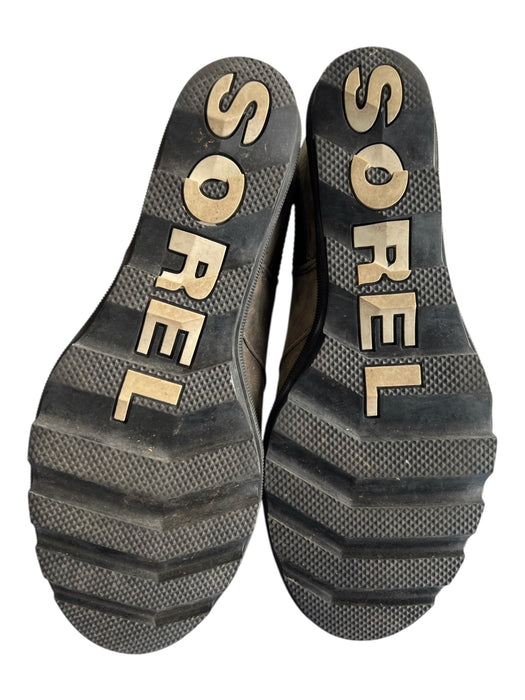 Sorel Shoe Size 9.5 Gray & Black Leather Stretch Panel Ankle High Booties Gray & Black / 9.5