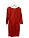 Escada Size 40 Orange Red Viscose Blend Round Neck Back Zip Long Sleeve Dress Orange Red / 40
