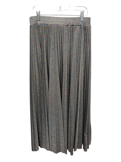 Ottod'Ame Size 2 Metallic Poly Accordion Pleats Maxi Skirt Metallic / 2