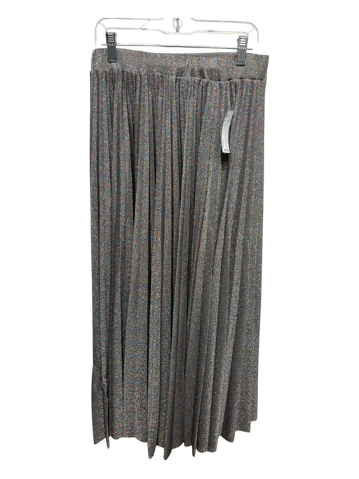 Ottod'Ame Size 2 Metallic Poly Accordion Pleats Maxi Skirt Metallic / 2