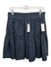 Maeve Size M Navy Cotton Tiered Short Elastic Skirt Navy / M