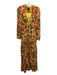 Saloni Size 4 Yellow, Orange, Pink Silk Chiffon Overlay Floral Maxi Dress Yellow, Orange, Pink / 4