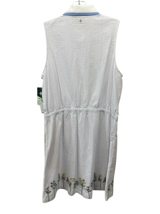 Tuckernuck Size Large White & Multi Cotton Blend Sleeveless Button Front Dress White & Multi / Large