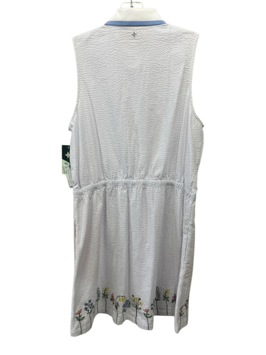 Tuckernuck Size Large White & Multi Cotton Blend Sleeveless Button Front Dress White & Multi / Large