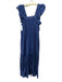 Inclan Studio Size Medium Navy Blue Cotton Sleeveless Elastic Straps Maxi Dress Navy Blue / Medium