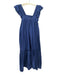 Inclan Studio Size Medium Navy Blue Cotton Sleeveless Elastic Straps Maxi Dress Navy Blue / Medium