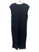 Jigsaw Size Medium Black Cotton Sleeveless Side Slit Front Seam Midi Dress Black / Medium