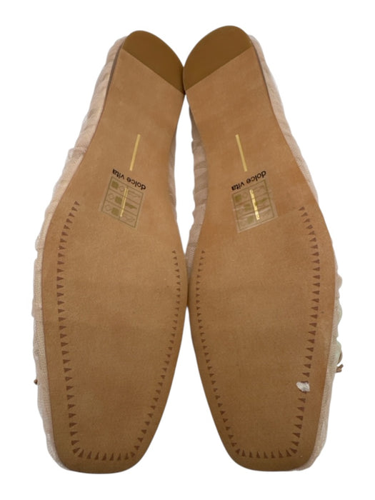 Dolce Vita Shoe Size 10.5 Beige Manmade Material Square Toe Pleated Mesh Flats Beige / 10.5