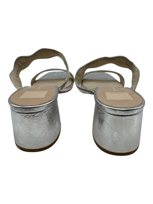 Dolce Vita Shoe Size 9.5 Silver Leather Upper Double Strap Wavy Open Toe Sandals Silver / 9.5