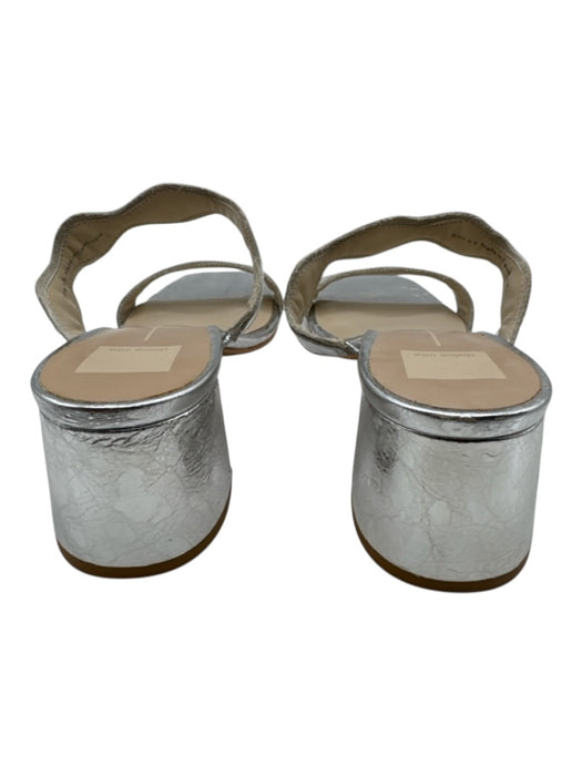 Dolce Vita Shoe Size 9.5 Silver Leather Upper Double Strap Wavy Open Toe Sandals Silver / 9.5