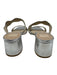 Dolce Vita Shoe Size 9.5 Silver Leather Upper Double Strap Wavy Open Toe Sandals Silver / 9.5