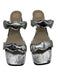 Dolce Vita Shoe Size 9.5 Silver Leather Upper Double Strap Wavy Open Toe Sandals Silver / 9.5
