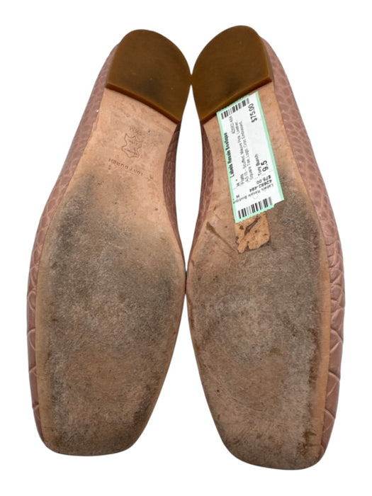 Tory Burch Shoe Size 9.5 Mauve Pink Leather Square Toe Logo Croc Embossed Flats Mauve Pink / 9.5