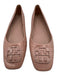 Tory Burch Shoe Size 9.5 Mauve Pink Leather Square Toe Logo Croc Embossed Flats Mauve Pink / 9.5