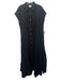 Dissh Size 8 Black Linen Mother of Pearl Button Up Waist tie Sleeveless Dress Black / 8