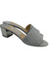 Jimmy Choo Shoe Size 40 / 9.5 Silver Leather Round Toe Glitter Slide Sandals Silver / 40 / 9.5