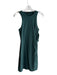 Ted Baker Size 2 Forest Green Cotton Round Neck Sleeveless Gathered Detail Dress Forest Green / 2