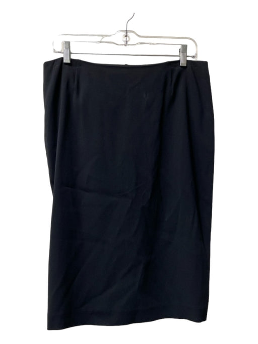 Escada Size 40 Black Viscose High Waist Knee Length Back Zip Pencil Skirt Black / 40