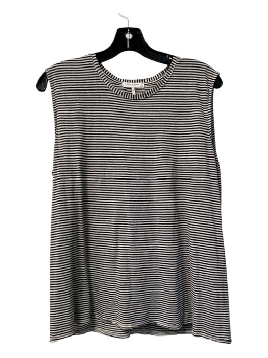 Rag & Bone Size S/P Black & White Striped Sleeveless Round Neck Pull Over Top Black & White / S/P