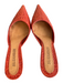 Jil Sander Shoe Size 38 Red Leather Reptile Embossed Pointed Toe Open Back Shoes Red / 38