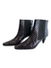 Amalfi Shoe Size 7.5 Black Patent Leather Reptile Embossed Pointed Toe Booties Black / 7.5