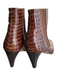 Amalfi Shoe Size 7.5 Brown Patent Leather Reptile Embossed Pointed Toe Booties Brown / 7.5