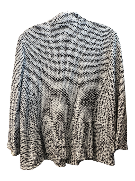 St John Size Est M/L Black & White Wool Blend Knit Lapel Single Button Jacket Black & White / Est M/L
