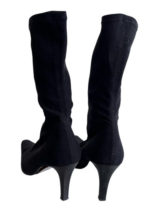 Pancaldi Shoe Size 8 Black Leather Pointed Toe Slip On Mid Calf Booties Black / 8