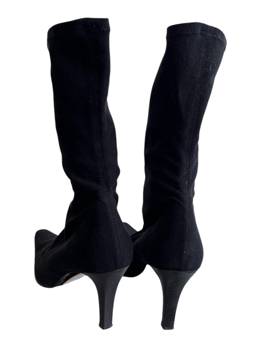 Pancaldi Shoe Size 8 Black Leather Pointed Toe Slip On Mid Calf Booties Black / 8