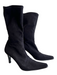 Pancaldi Shoe Size 8 Black Leather Pointed Toe Slip On Mid Calf Booties Black / 8